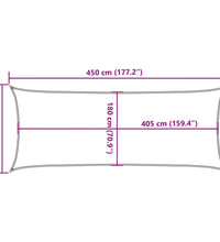 Sonnensegel 160 g/m² Rechteckig Hellgrau 2x4,5 m HDPE