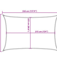 Sonnensegel 160 g/m² Rechteckig Hellgrau 2,5x3,5 m HDPE