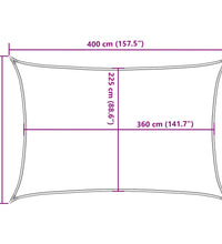 Sonnensegel 160 g/m² Rechteckig Hellgrau 2,5x4 m HDPE