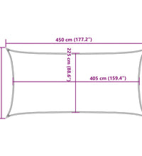 Sonnensegel 160 g/m² Rechteckig Hellgrau 2,5x4,5 m HDPE