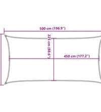 Sonnensegel 160 g/m² Rechteckig Hellgrau 2,5x5 m HDPE