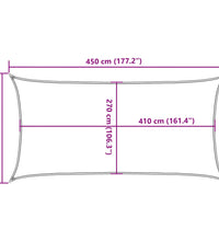 Sonnensegel 160 g/m² Rechteckig Hellgrau 3x4,5 m HDPE