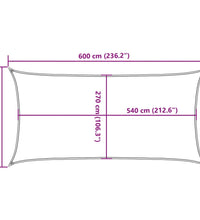 Sonnensegel 160 g/m² Rechteckig Hellgrau 3x6 m HDPE