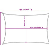 Sonnensegel 160 g/m² Rechteckig Hellgrau 3,5x4,5 m HDPE