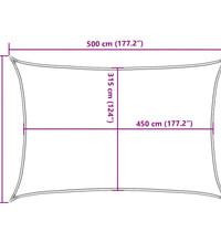 Sonnensegel 160 g/m² Rechteckig Hellgrau 3,5x5 m HDPE