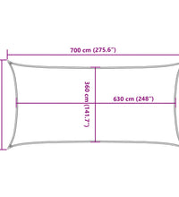 Sonnensegel 160 g/m² Rechteckig Hellgrau 4x7 m HDPE