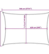 Sonnensegel 160 g/m² Rechteckig Hellgrau 5x7 m HDPE