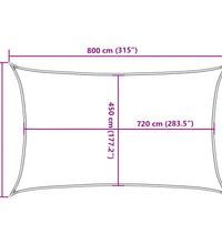 Sonnensegel 160 g/m² Rechteckig Hellgrau 5x8 m HDPE