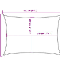 Sonnensegel 160 g/m² Rechteckig Hellgrau 6x8 m HDPE