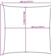 Sonnensegel 160 g/m² Quadratisch Sandfarbe 4,5x4,5 m HDPE