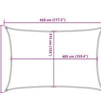 Sonnensegel 160 g/m² Rechteckig Sandfarbe 3,5x4,5 m HDPE