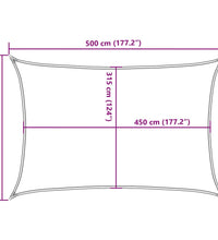 Sonnensegel 160 g/m² Rechteckig Sandfarben 3,5x5 m HDPE