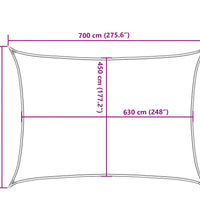 Sonnensegel 160 g/m² Rechteckig Sandfarben 5x7 m HDPE