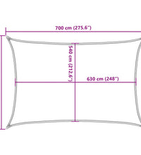 Sonnensegel 160 g/m² Rechteckig Sandfarben 6x7 m HDPE