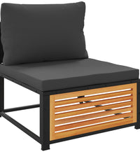 10-tlg. Garten-Sofagarnitur mit Kissen Massivholz Akazie