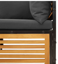 10-tlg. Garten-Sofagarnitur mit Kissen Massivholz Akazie