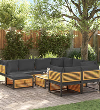 10-tlg. Garten-Sofagarnitur mit Kissen Massivholz Akazie