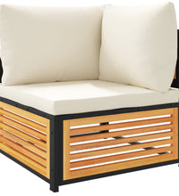 10-tlg. Garten-Sofagarnitur mit Kissen Massivholz Akazie