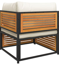 10-tlg. Garten-Sofagarnitur mit Kissen Massivholz Akazie