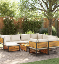 10-tlg. Garten-Sofagarnitur mit Kissen Massivholz Akazie