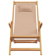 Strandstühle 2 Stk. Klappbar Taupe Stoff und Massivholz