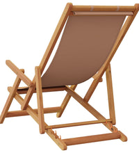 Strandstühle 2 Stk. Klappbar Taupe Stoff und Massivholz