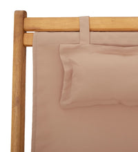 Strandstühle 2 Stk. Klappbar Taupe Stoff und Massivholz