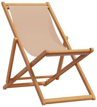 Strandstühle 2 Stk. Klappbar Taupe Stoff und Massivholz