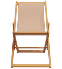 Strandstühle 2 Stk. Klappbar Taupe Stoff und Massivholz