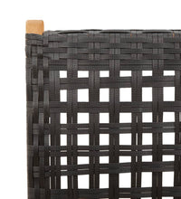 Gartenstuhl Verstellbar 4 Stk. Schwarz Poly Rattan Massivholz