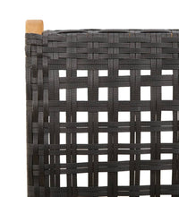 Gartenstuhl Verstellbar 6 Stk. Schwarz Poly Rattan Massivholz