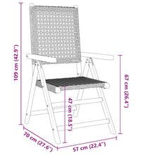 Gartenstuhl Verstellbar 4 Stk. Grau Poly Rattan Massivholz