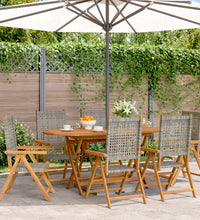 Gartenstuhl Verstellbar 6 Stk. Grau Poly Rattan Massivholz