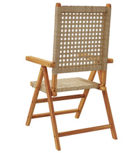 Gartenstuhl Verstellbar 4 Stk. Beige Poly Rattan Massivholz