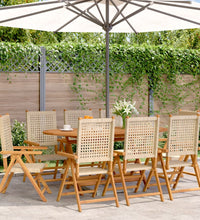 Gartenstuhl Verstellbar 8 Stk. Beige Poly Rattan Massivholz