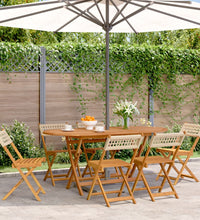 Gartenstühle 6 Stk. Klappbar Beige Poly Rattan & Massivholz