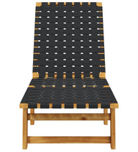 Sonnenliegen 2 Stk. Schwarz Massivholz Akazie und Stoff