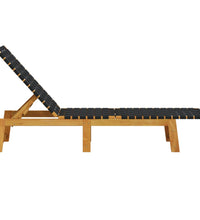 Sonnenliegen 2 Stk. Schwarz Massivholz Akazie und Stoff