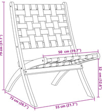 Gartenstühle 2 Stk. Klappbar mit Tisch Rot Massivholz