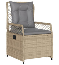 Gartensessel 2 Stk. Verstellbar Beige Poly Rattan