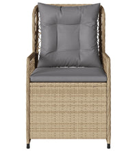 Gartensessel 2 Stk. Verstellbar Beige Poly Rattan