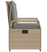 Gartensessel 2 Stk. Verstellbar Beige Poly Rattan