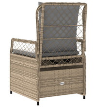 Gartensessel 2 Stk. Verstellbar Beige Poly Rattan