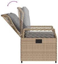 Gartensessel 2 Stk. Verstellbar Beige Poly Rattan