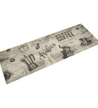 Küchenteppich Waschbar Kaffee Grau 60x180 cm Samt