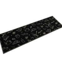 Küchenteppich Waschbar Morning Schwarz 45x150 cm Samt
