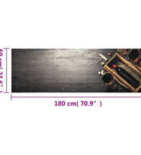 Küchenteppich Waschbar Weinflasche 60x180 cm Samt