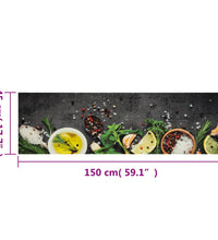 Küchenteppich Waschbar Gewürze 45x150 cm Samt