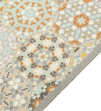 Küchenteppich Waschbar Hexagon Pastell 60x300 cm Samt