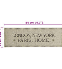 Küchenteppich Waschbar Hauptstädte Home 60x180 cm Samt